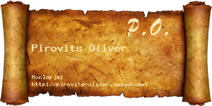 Pirovits Olivér névjegykártya